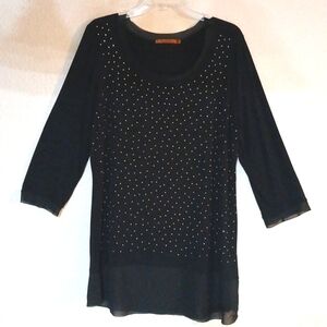 Belldini Black Tunic with Gold Accents